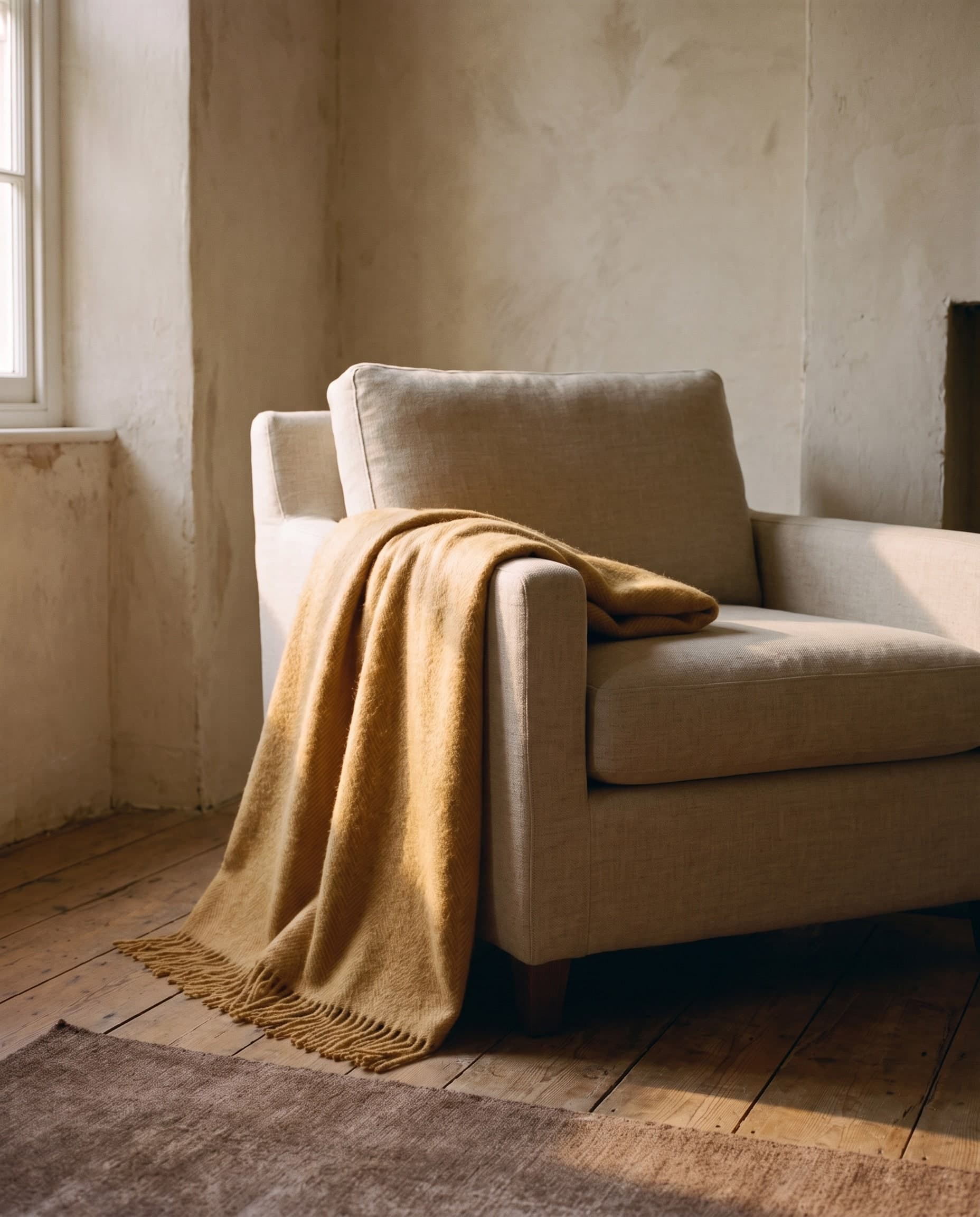 Ochre Wool Throw, image 2